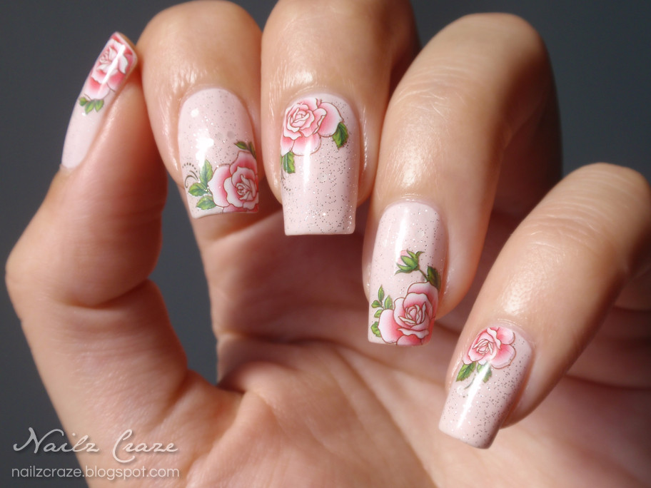 Rose Nail Art Designs
 Delicate Roses Nail Art Nailz Craze