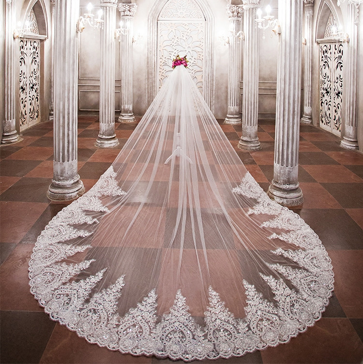 Royal Length Wedding Veils
 lakshmigown 3 5 Meters Long Wedding Veils 2018 Luxury