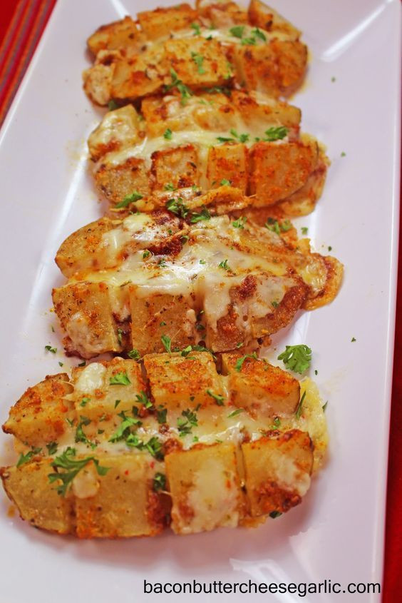 Russet Potato Side Dishes
 Bacon Butter Cheese & Garlic Scored Potatoes