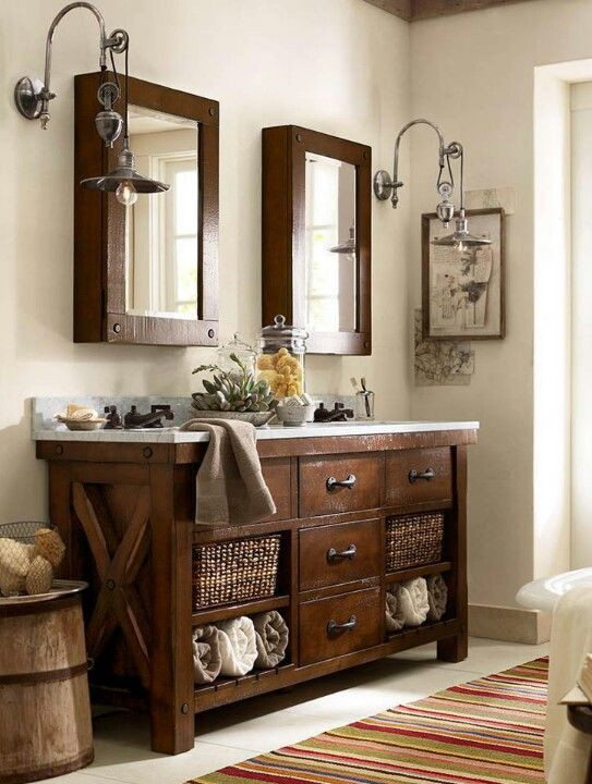 Rustic Bathroom Cabinet
 32 Trendy And Chic Industrial Bathroom Vanity Ideas DigsDigs