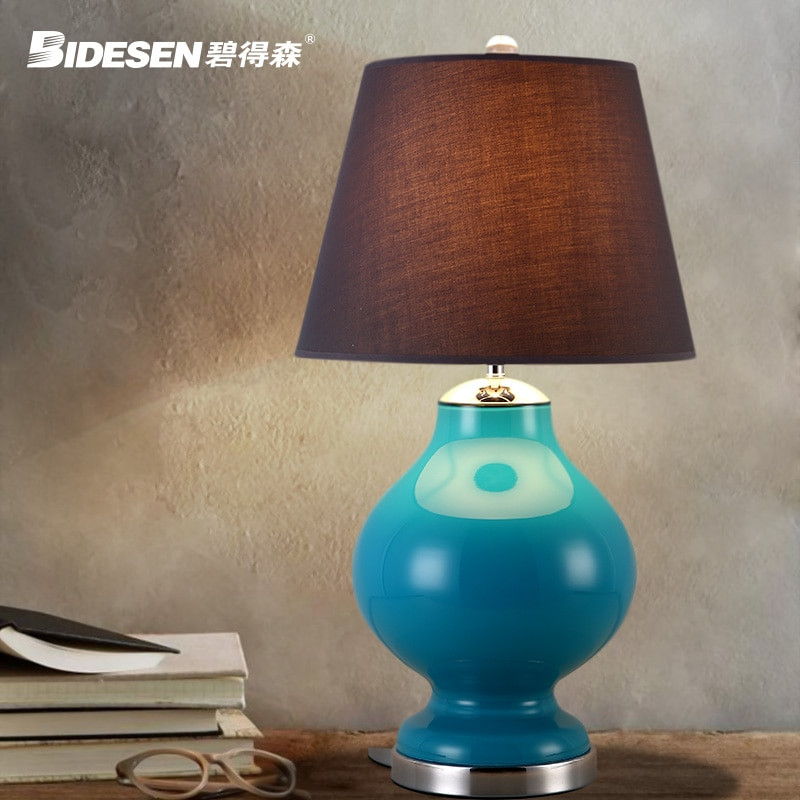 Rustic Bedroom Lamps
 Fashion glass table lamp modern brief bedroom bedside lamp