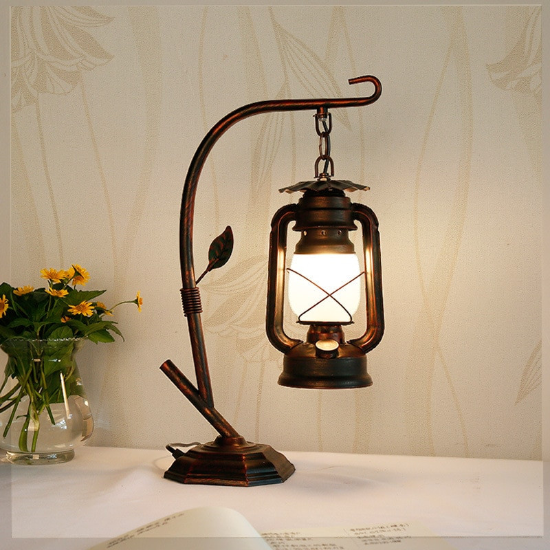 Rustic Bedroom Lamps
 Kerosene lantern lamp for Bedroom Reading room LED table