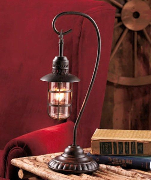 Rustic Bedroom Lamps
 Lantern Table Lamp Rustic Lighting Cabin Country Light
