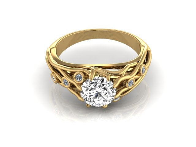 Rustic Diamond Engagement Ring
 Rustic Engagement Rings Wedding Diamond Ring by BridalRings