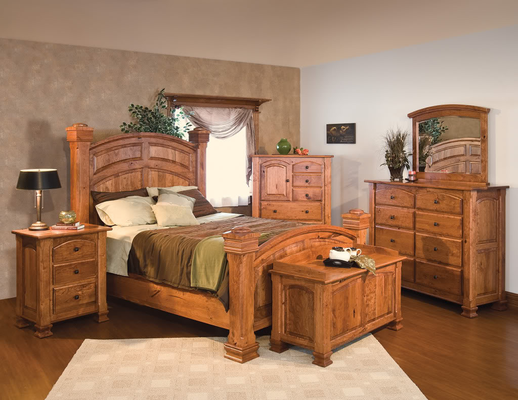 Rustic King Size Bedroom Sets
 Luxury Amish Rustic Cherry Bedroom Set Solid Wood Full