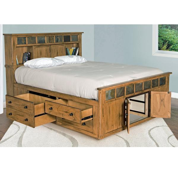 Rustic King Size Bedroom Sets
 SD 2334RO SEK Sedona Rustic Petite Storage Bed E King Size