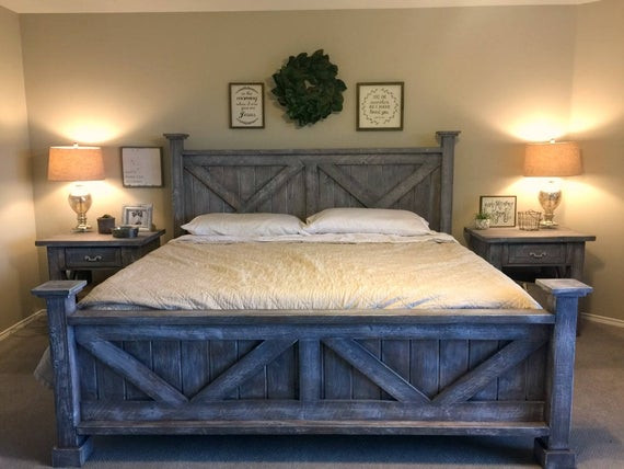 Rustic King Size Bedroom Sets
 Rustic King Bedroom Set Farmhouse style King bed night