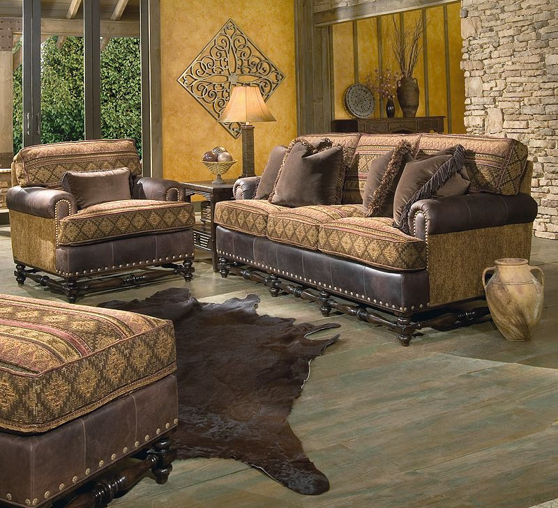 Rustic Leather Living Room Furniture
 Leather fabric sofa makes a perfect choice for the rustic