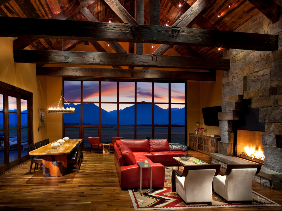 Rustic Living Room Ceiling Lighting
 Gorgeous Red Leather Sofa look Other Metro Rustic Living