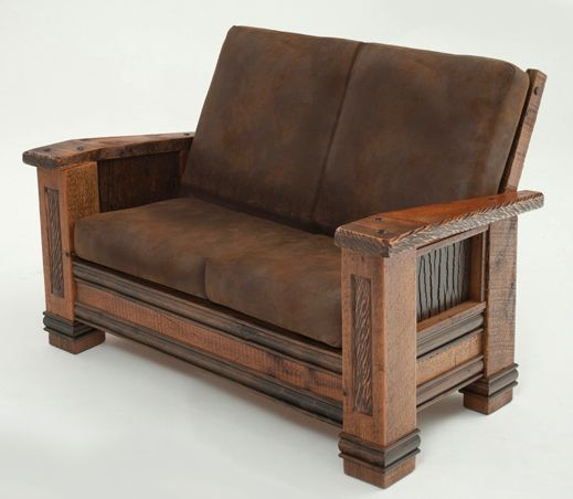 Rustic Living Room Chair
 The Upholstered Barnwood Loveseat is a gorgeous piece of