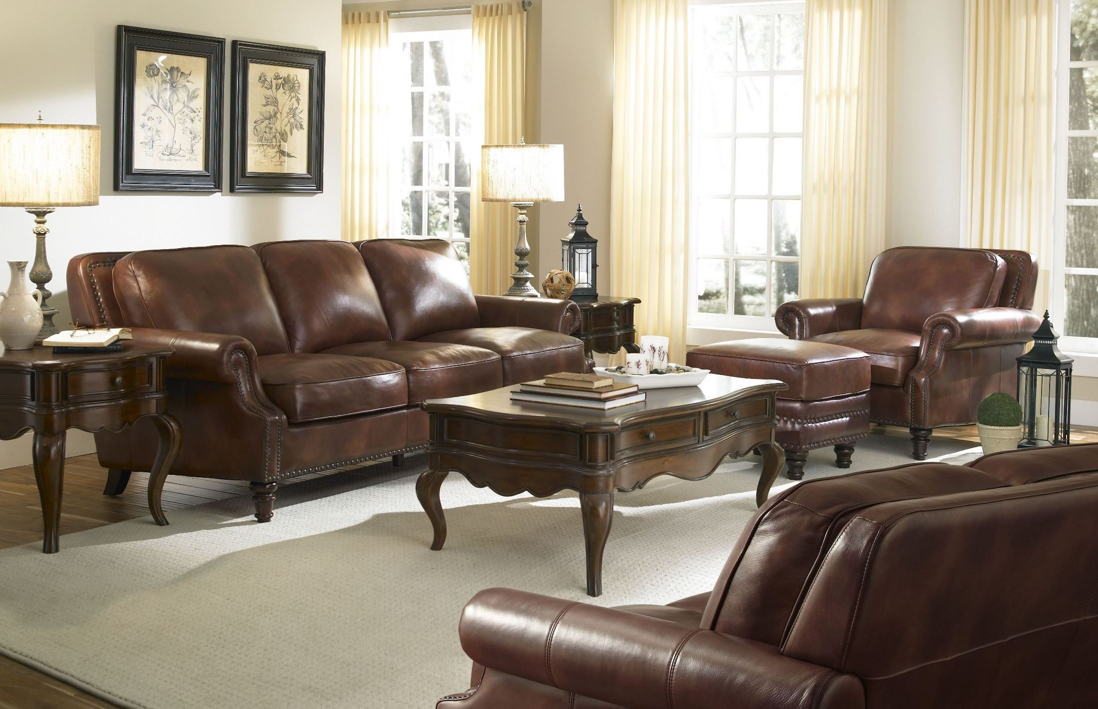 Rustic Living Room Chair
 Bentley Rustic Savauge Leather Living Room Set from