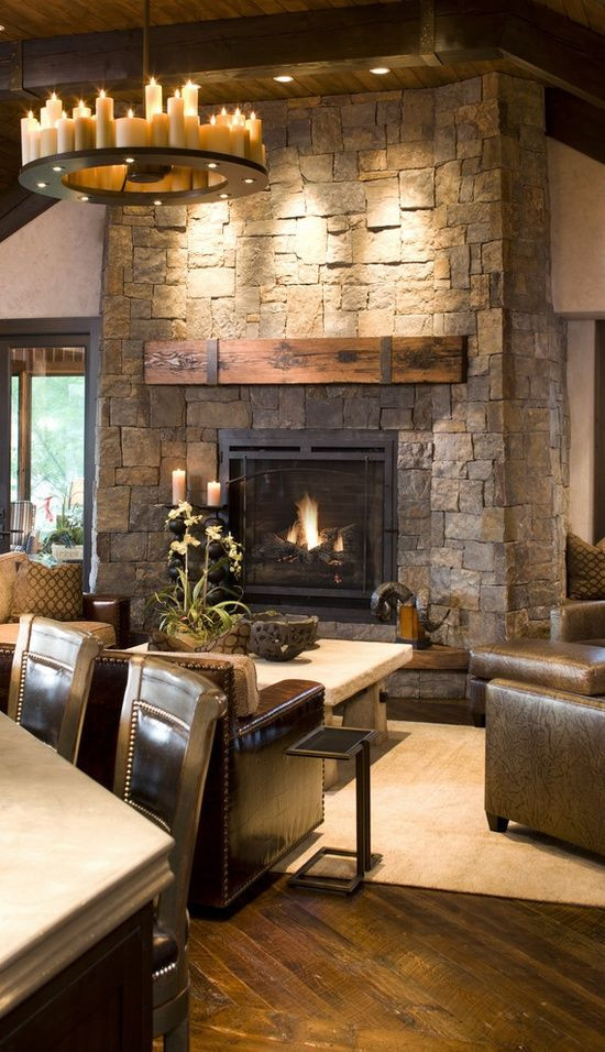 Rustic Living Room With Fireplace
 35 Gorgeous Rustic Living Room Design Ideas Decoration Love