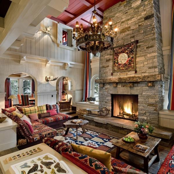 Rustic Living Room With Fireplace
 50 stone fireplace design ideas the irresistible power