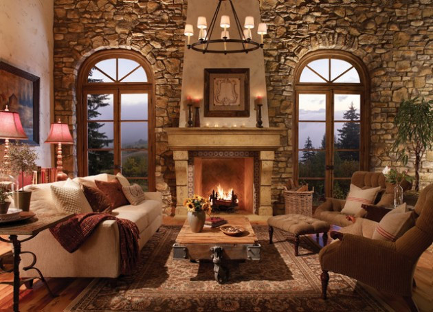 Rustic Living Room With Fireplace
 17 Likable & Cozy Rustic Living Room Designs With Fireplace