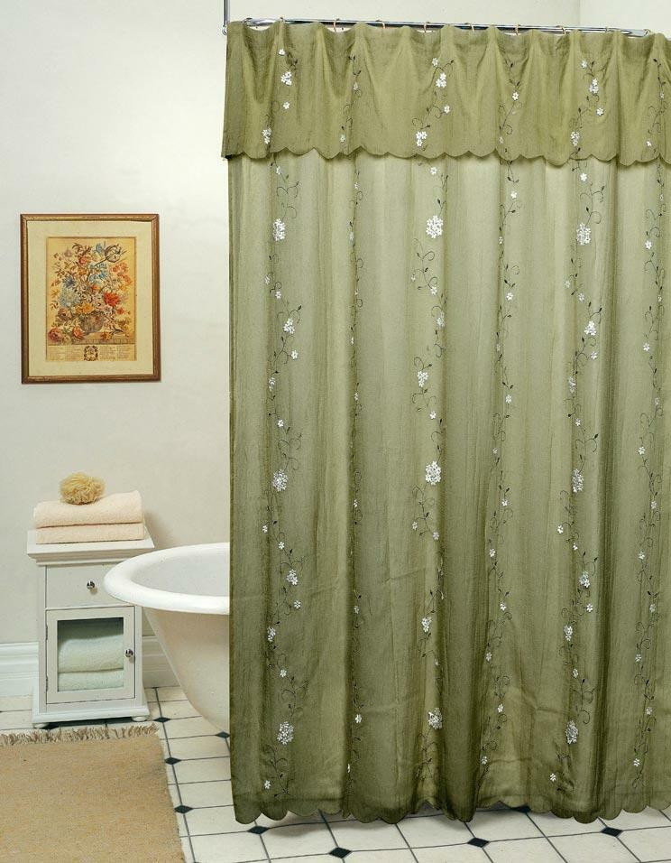 Sage Green Kitchen Curtains
 Creative Linens Daisy Fabric Shower Curtain Sage Green