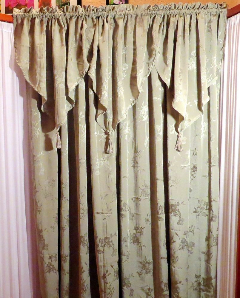 Sage Green Kitchen Curtains
 Curtains panels 51" x 84" 3 ascot valances sage green