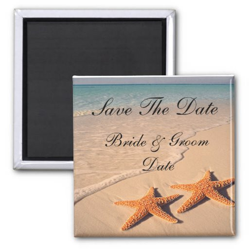 Save The Date Beach Wedding
 Save the Date Starfish Beach Wedding Magnets