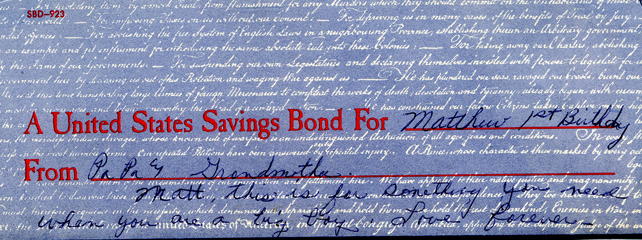 Savings Bonds For Baby Gift
 Matt’s Savings Bonds – Cape Girardeau History and s