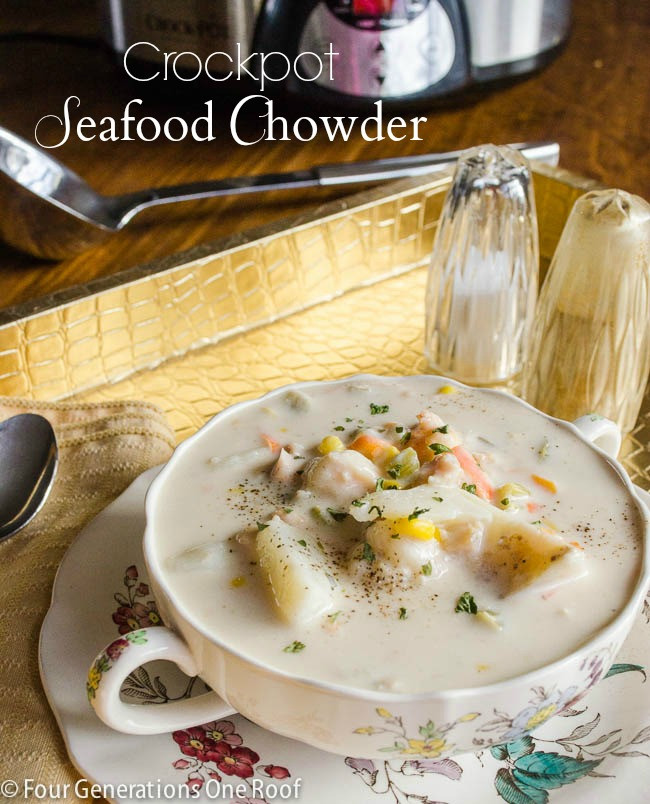 Seafood Chowder Recipe Easy
 Easy Seafood Chowder crock pot Four Generations e Roof