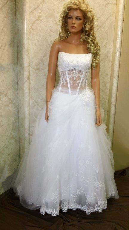 See Through Corset Wedding Dress
 See through corset bridal wedding dress