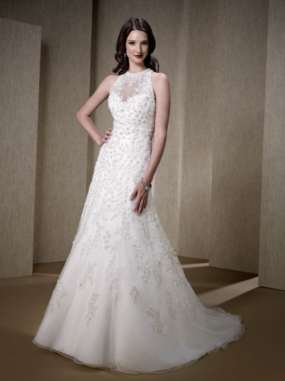 See Through Corset Wedding Dress
 New Design See Through Corset Wedding Dresses Lace High
