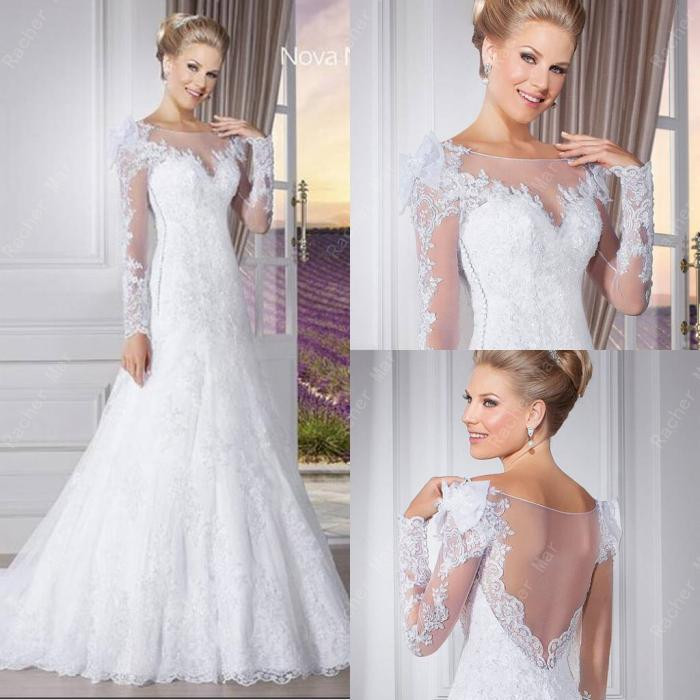 See Through Corset Wedding Dress
 Wedding Dress 2015 See Through Corset Long Sleeve Wedding