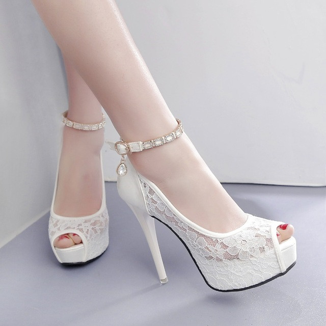 Sexy Wedding Shoes
 RUIDENG women super high heel wedding pumps 12cm peep toe