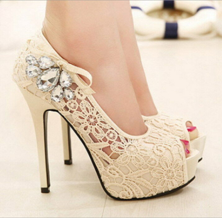 Sexy Wedding Shoes
 La s rhinestone lace wedding Shoes high heels