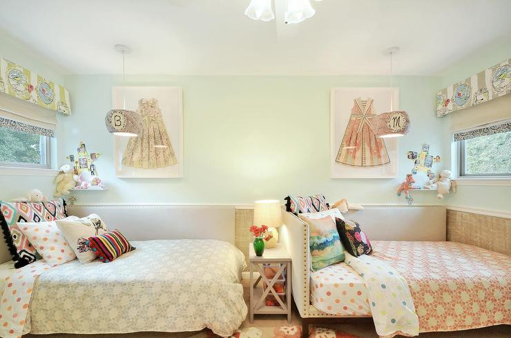 Shared Kids Room
 d Kids Room with Gray Corner Daybeds Transitional