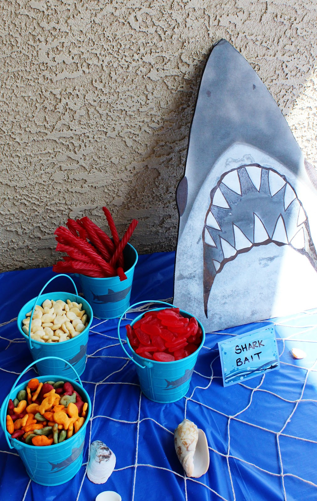 Shark Birthday Decorations
 Sparklinbecks Shark Birthday Party