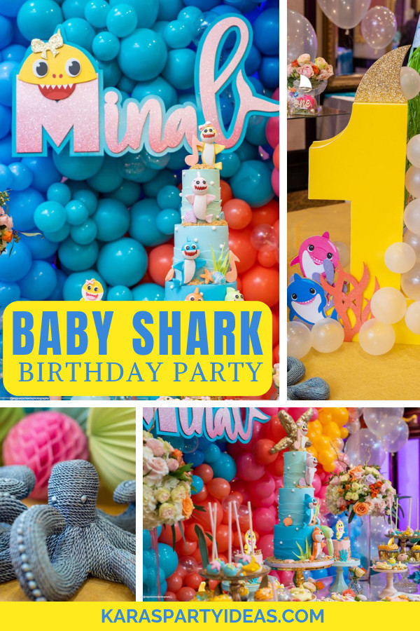 Shark Birthday Decorations
 Kara s Party Ideas Baby Shark Birthday Party