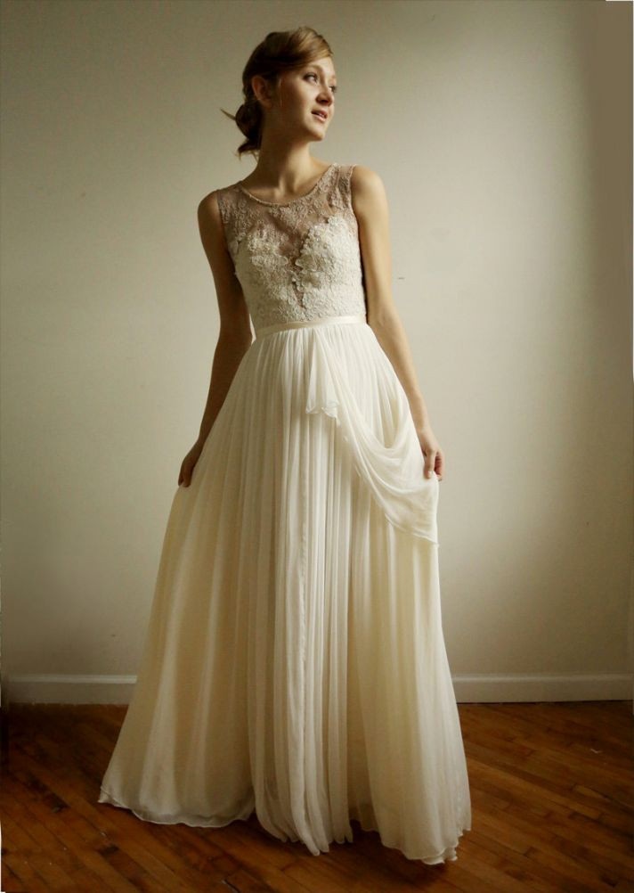 Sheer Wedding Gowns
 Favorite Illusion Neckline Wedding Gowns of 2013