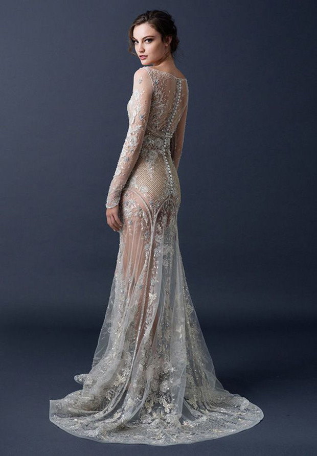 Sheer Wedding Gowns
 Pantone 2016 Lilac Gray Wedding Inspiration