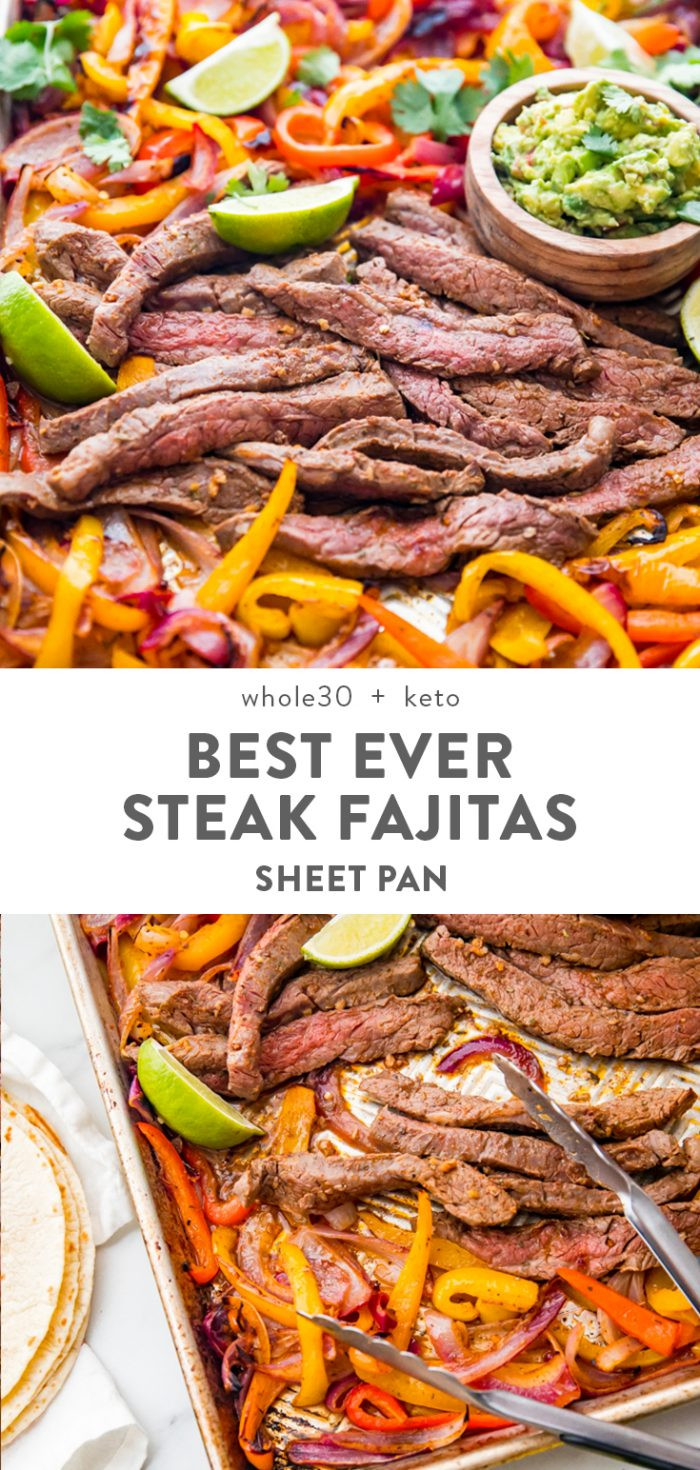 Sheet Pan Flank Steak Fajitas
 Best Sheet Pan Fajitas with Steak Low Carb Whole30