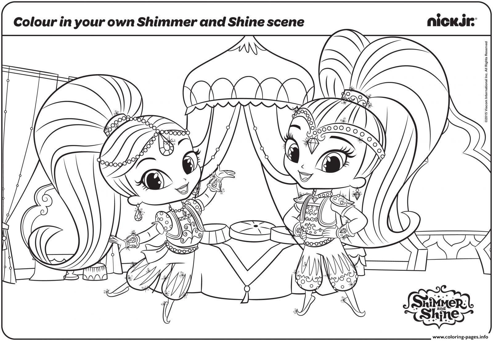 Shimmer And Shine Printable Coloring Pages
 Print Shimmer and Shine Fun with Colouring Page coloring