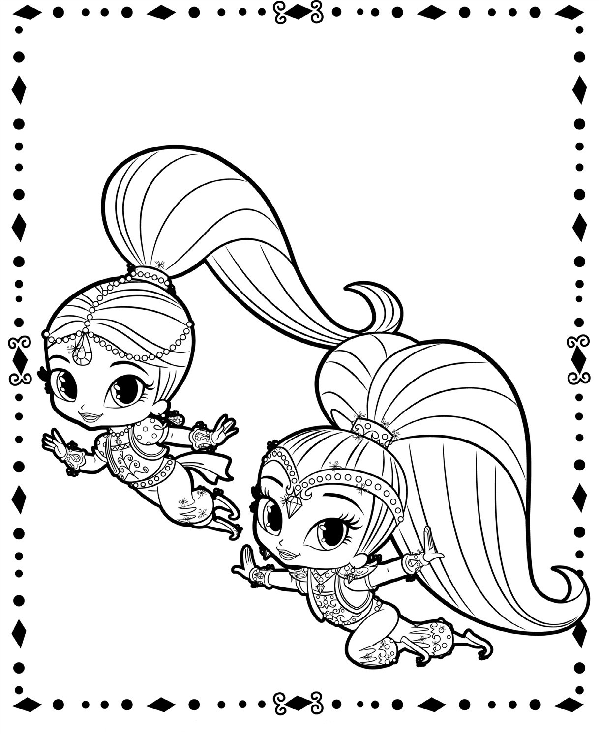 Shimmer And Shine Printable Coloring Pages
 Shimmer and Shine coloring pages to and print for