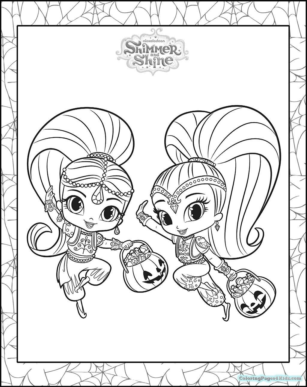 Shimmer And Shine Printable Coloring Pages
 Shimmer And Shine Halloween Coloring Pages 103