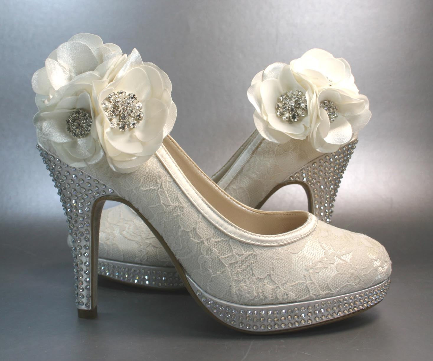 Shoes Wedding
 Items similar to Wedding Shoes Ivory Platform Heels