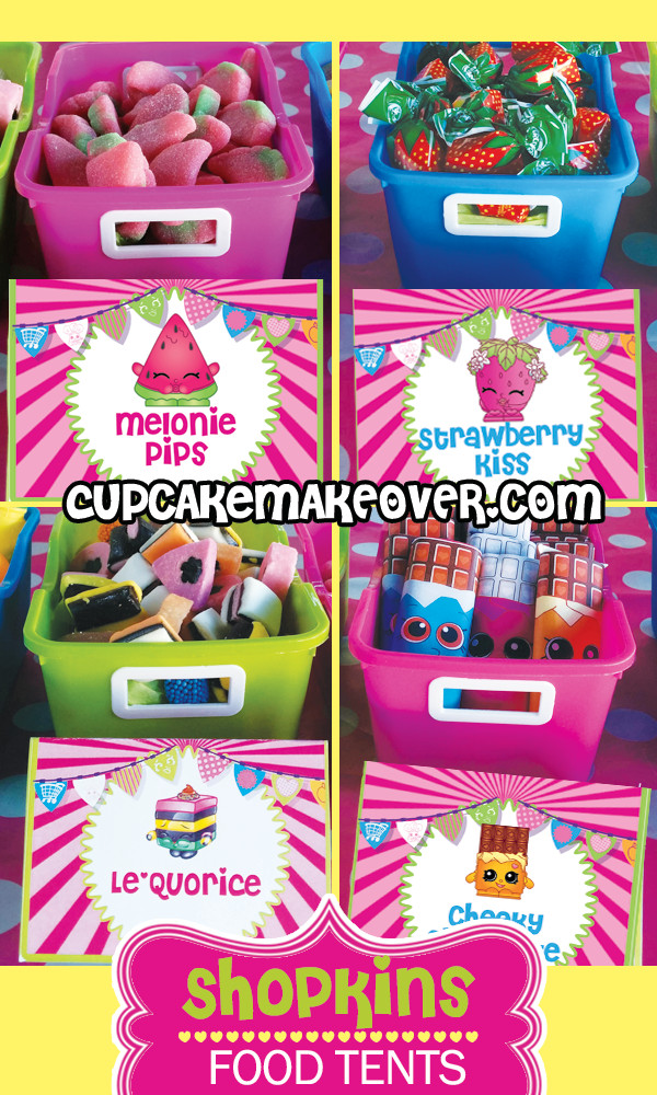 Shopkins Birthday Party Food Ideas
 Shopkins Food Tents Place Cards DIY Party Decoration