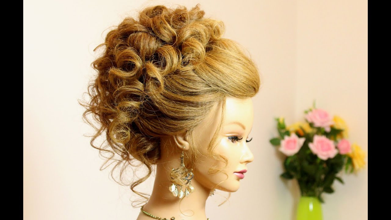 Short Curly Updo Hairstyles
 Curly hairstyle for long medium hair Wedding prom updo