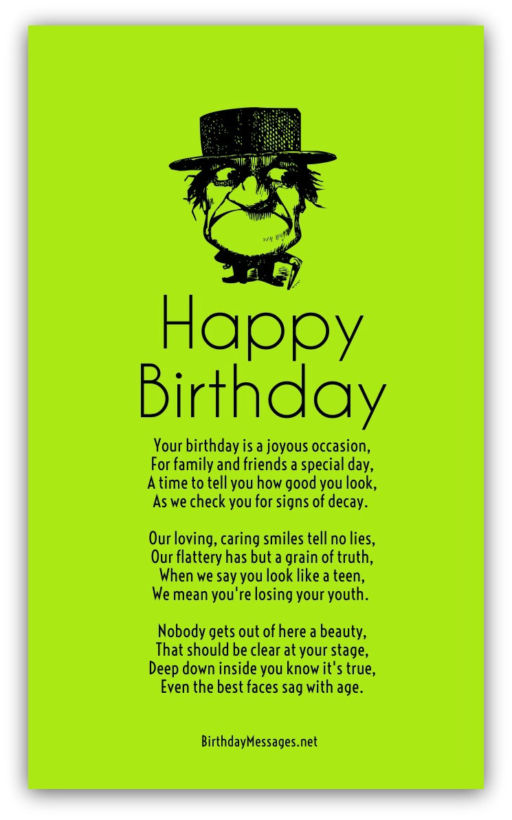 Short Funny Birthday Wishes
 Funny Birthday Poems Page 2