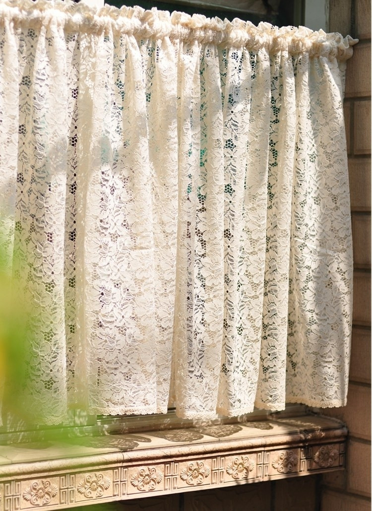 Short Kitchen Curtains
 Cafe New Beige Short Curtain Lace Kitchen Sheer Curtains