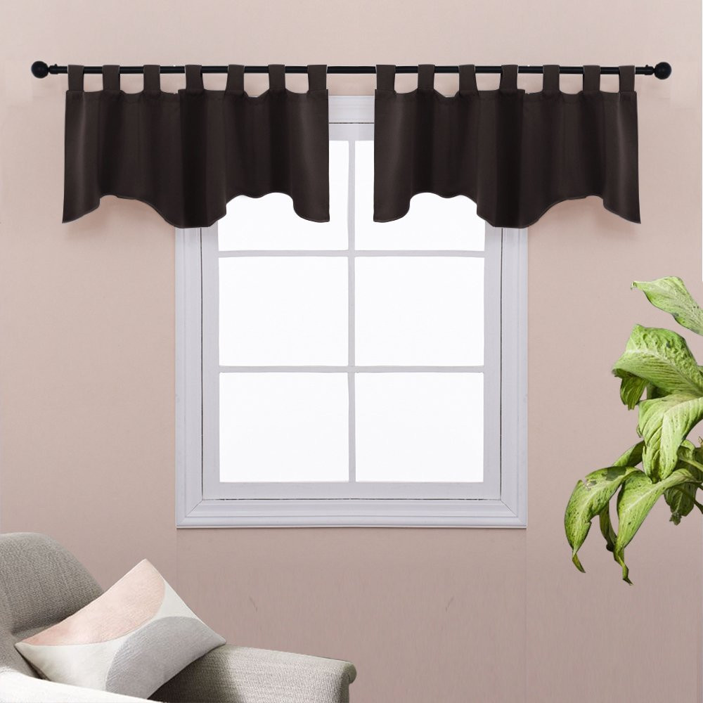 Short Kitchen Curtains
 Natural Scalloped Valances Window Treatments NICETOWN