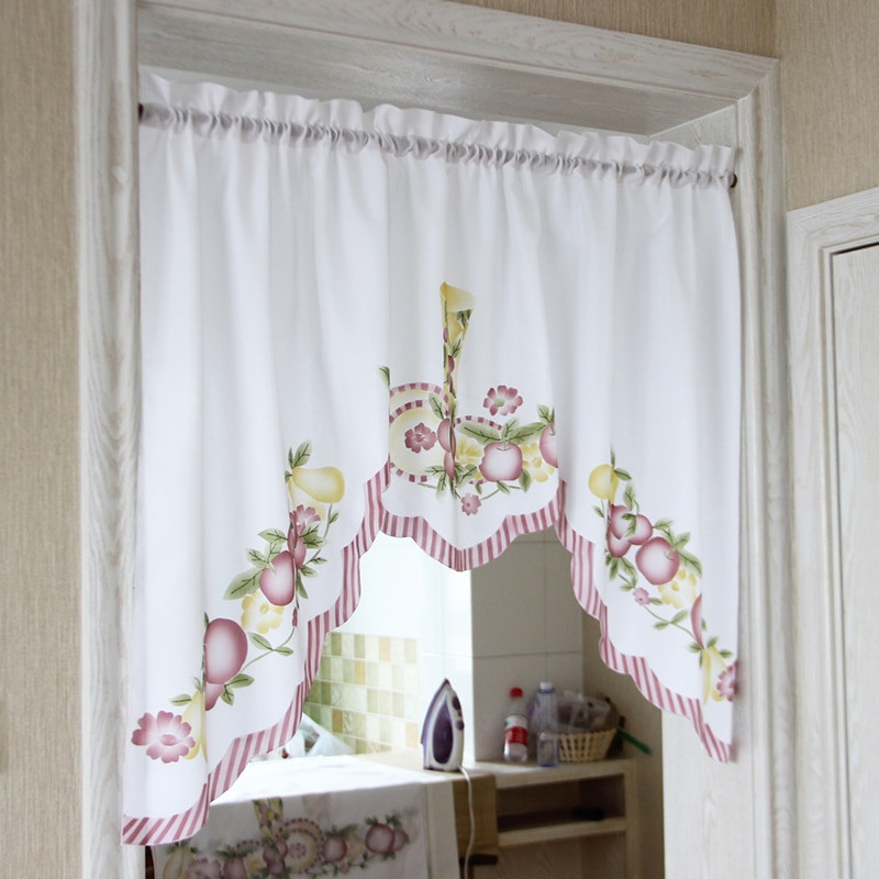 Short Kitchen Curtains
 New cafe short kitchen curtains fruits design embroidery