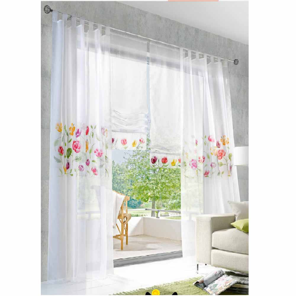 Short Kitchen Curtains
 Hot Sale Modern Curtains for Kitchen Embroidered Voile
