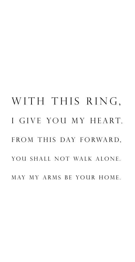 Short Simple Wedding Vows
 Wedding vow idea "With this ring I give you my heart