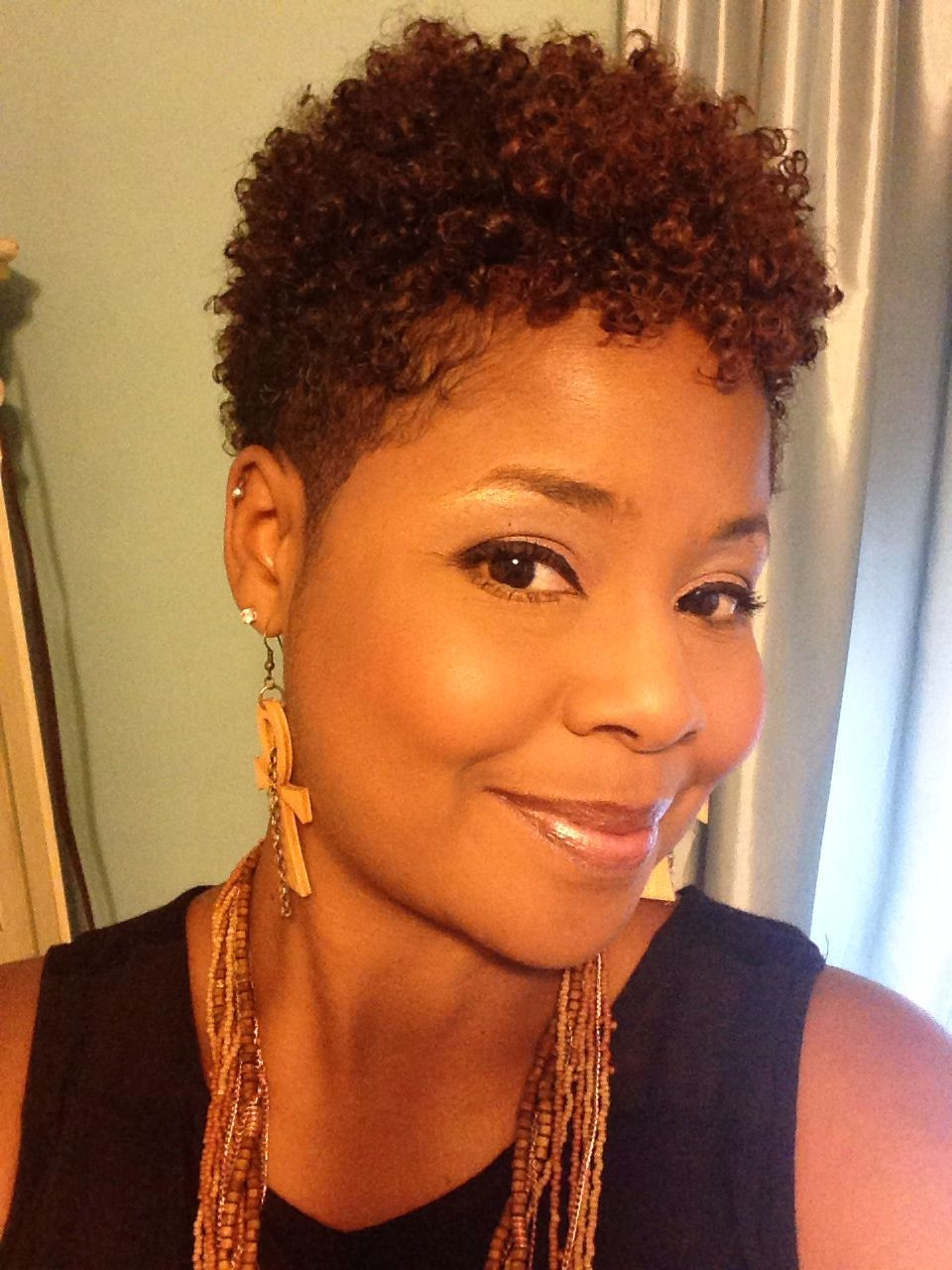Short Tapered Haircuts For Natural Hair
 Freshly cut faux hawk Ankh earrings courtesy of
