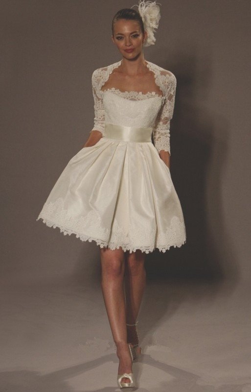Short Wedding Dresses
 Aliexpress Buy Real photo Ivory Lace Long Sleeve