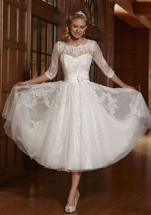 Short Wedding Dresses
 New White Ivory Short Lace Wedding Dress Bridal Gowns Size