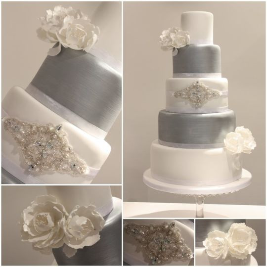 Silver And White Wedding Cakes
 White And Silver Wedding Cakes Wedding and Bridal